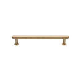 Heritage Brass Cabinet Pull Step Design with 16mm Rose 128mm CTC Satin Brass finish
