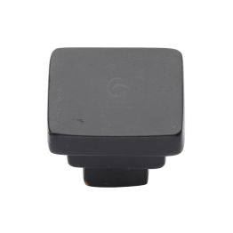 Black Iron Rustic Cabinet Knob Square Stepped Design 32mm