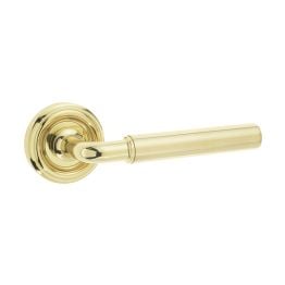 Elise Door Handle on Rose Polished Brass - By Frelan Hardware - JV650PB