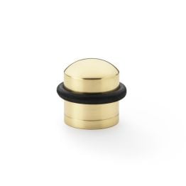 Alexander & Wilks - Dome Top Floor Mounted Door Stop -  Polished Brass