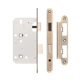 Jedo 78mm Din Bathroom Locks 60mm Backset Radiused Antique Brass - By Frelan Hardware - JL-DB60RAB