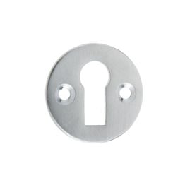 Jedo Round Open Escutcheon Standard Keyway 32mm Satin Chrome - By Frelan Hardware - JV41SC