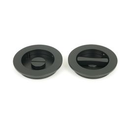 Matt Black 75mm Plain Round Pull - Privacy Set