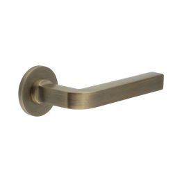 CR-104 Antique Brass Fixed Dead Round Rose Door Handle - By Frelan Hardware - CR-104A3AB