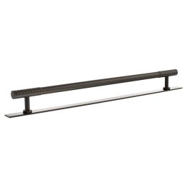 Millhouse Brass Chrysler Diamond T-Bar Cabinet Pull Handle on Backplate 320mm - Urban Dark Bronze