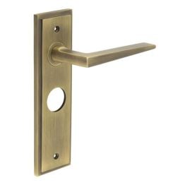 Mayfair Door Handle Bathroom Backplate Antique Brass - By Frelan Hardware - BUR10KIT10