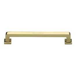 Heritage Brass Cabinet Pull Square Vintage Design 203mm CTC Polished Brass Finish