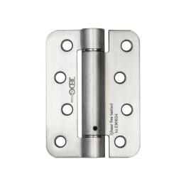 Jedo Steel Radiused Single Action Spring Hinges 102x76mm (PK of 3) Satin Chrome - By Frelan Hardware - J9800RSC