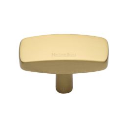 Heritage Brass Cabinet Knob Rectangular Design 41mm Satin Brass finish