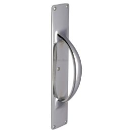 Heritage Brass Door Pull Handle on Plate Polished Chrome finish