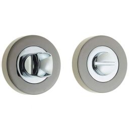 Jedo Dual Turns & Releases 50mm Round Rose no Indicator Polished Chrome Polished Black Nickel - By Frelan Hardware - JV2666PCBN