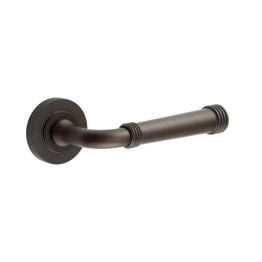 Highgate Door Handles Plain Rose Dark Bronze - By Frelan Hardware - BUR35KIT79