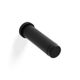 Valli 76 x 20mm - Wall Mounted Plain Doorstop on Rose - Concealed Fix - Matt Black PVD