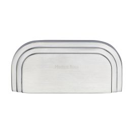 Heritage Brass Drawer Pull Bauhaus Design 76mm CTC Satin Chrome Finish