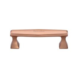 Heritage Brass Cabinet Pull Deco Design 96mm CTC Satin Rose Gold Finish