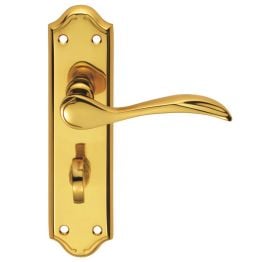 Madrid Lever On Wc Backplate - Polished Brass