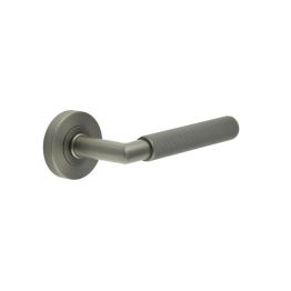 Three One Six Linear Knurled Door Handle Gun Metal - By Frelan Hardware - JGM402