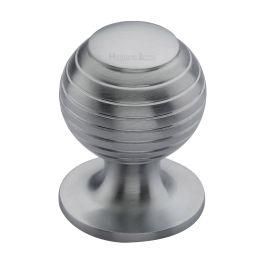 Heritage Brass Cabinet Knob Beehive Design 38mm Satin Chrome finish