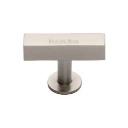 Heritage Brass Cabinet Knob Symmetrical Square Design 44mm Satin Nickel finish