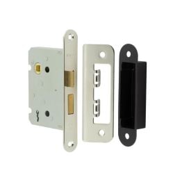 Jedo Kontrax 2 Lever Sashlocks with Radiused Forend & Strike Plate 76mm Nickel Plate - By Frelan Hardware - JL480RNP