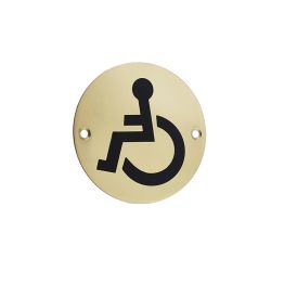Stainless Steel Disabled Symbol 75mm Polished Brass - By Frelan Hardware - JS104PB