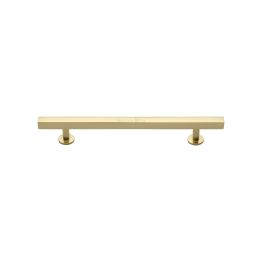 Heritage Brass Cabinet Pull Square Design with Footings 128mm CTC Polished Brass finish
