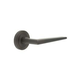 Mayfair Door Handle on Reeded Rose Dark Bronze - By Frelan Hardware - BUR10KIT82