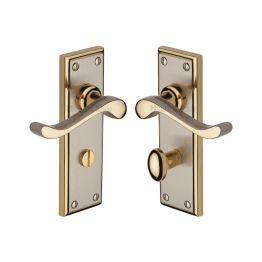 Heritage Brass Door Handle for Bathroom Edwardian Design Jupiter finish