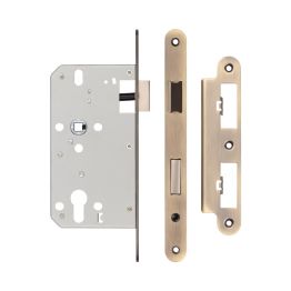 72mm Antique Brass Din Euro Sashlock Radiused 60mm Backset - By Frelan Hardware - JL-DS60RAB