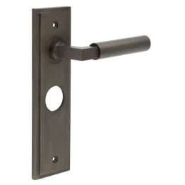 Westminster Door Handle Bathroom Backplate Dark Bronze - By Frelan Hardware - BUR30KIT88
