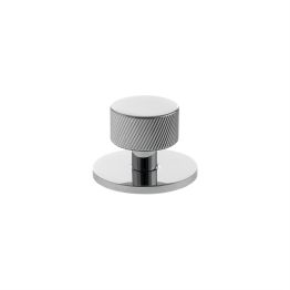 Millhouse Brass Paddington Spiral Round Cabinet Knob Handle on Backplate - Polished Chrome