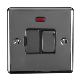 Eurolite Enhance Decorative Switched Fuse Spur With Neon Indicator Black Nickel