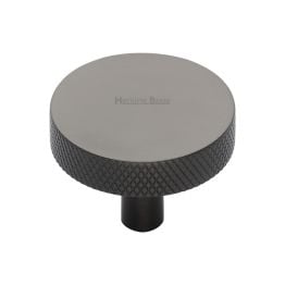 Heritage Brass Cabinet Knob Knurled Disc Design 38mm Matt Bronze finish