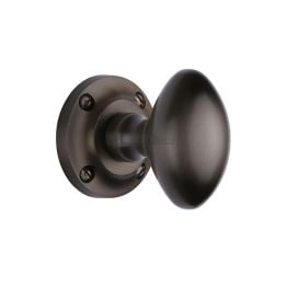 Heritage Brass Mortice Knob on Rose Suffolk Design Matt Bronze finish