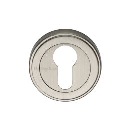 Heritage Brass Euro Profile Cylinder Escutcheon Satin Nickel finish