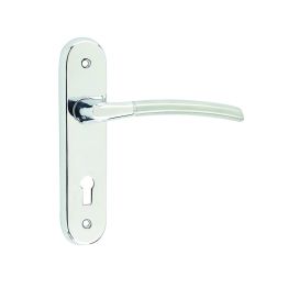 Lorenzo Kontrax Suite Door Handle on Lockplate Polished Chrome/Satin Chrome - By Frelan Hardware - JV862PCSC
