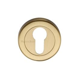 Heritage Brass Euro Profile Cylinder Escutcheon Satin Brass finish