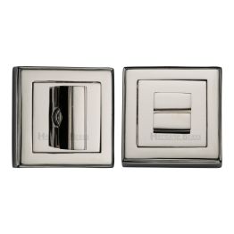 Heritage Brass Square Thumbturn & Emergency Release with stepped edge Polished Nickel finish