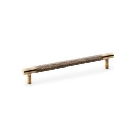 Alexander & Wilks - Brunel Knurled T-Bar Cupboard Handle - Antique Brass - Centres 160mm