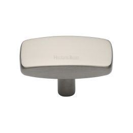 Heritage Brass Cabinet Knob Rectangular Design 41mm Satin Nickel finish