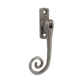 Antique Locking Espagnolette Window Fasteners 100mm spindle 7 x 35 mm Pewter - By Frelan Hardware - PEW19E-LH