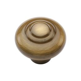 Heritage Brass Cabinet Knob Round Bead Design 32mm Antique Brass finish