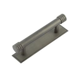 Hoxton Sturt Cabinet Handles 96mm Ctrs Stepped Backplate Dark Bronze - By Frelan Hardware - HOX-450DB-6050DB