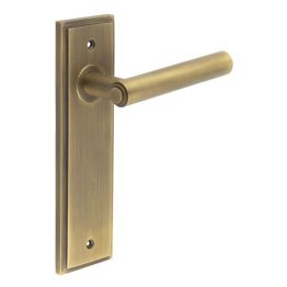 Richmond Door Handle Latch Backplate Antique Brass - By Frelan Hardware - BUR45KIT8
