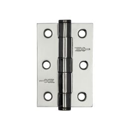 Jedo Grade 7 Steel Heavy Duty Button Tip Hinges 76x50x2mm Polished Chrome - By Frelan Hardware - J452BT-PC