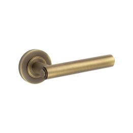 Richmond Door Handles Plain Rose Antique Brass - By Frelan Hardware - BUR45KIT1