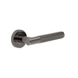 Jedo Bari Knurled Door Handles Black Nickel - By Frelan Hardware - JV850BN