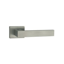 Tupai Rapido RetaLine Rillo Lever Door Handle on Long Rose - Pearl Nickel