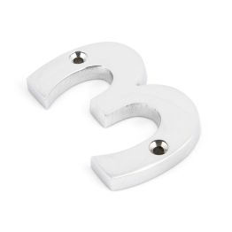 Polished Chrome Numeral 3