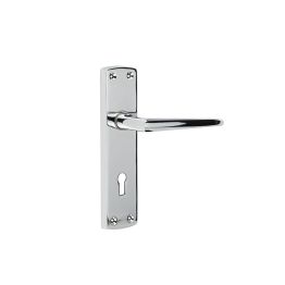 Bray Door Handle on Lockplate Polished Chrome - By Frelan Hardware - JV390PC